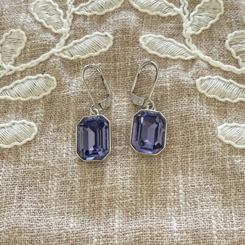 Touchstone Crystal Faceted Lilac Drop Earrings